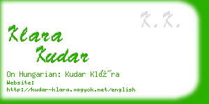 klara kudar business card